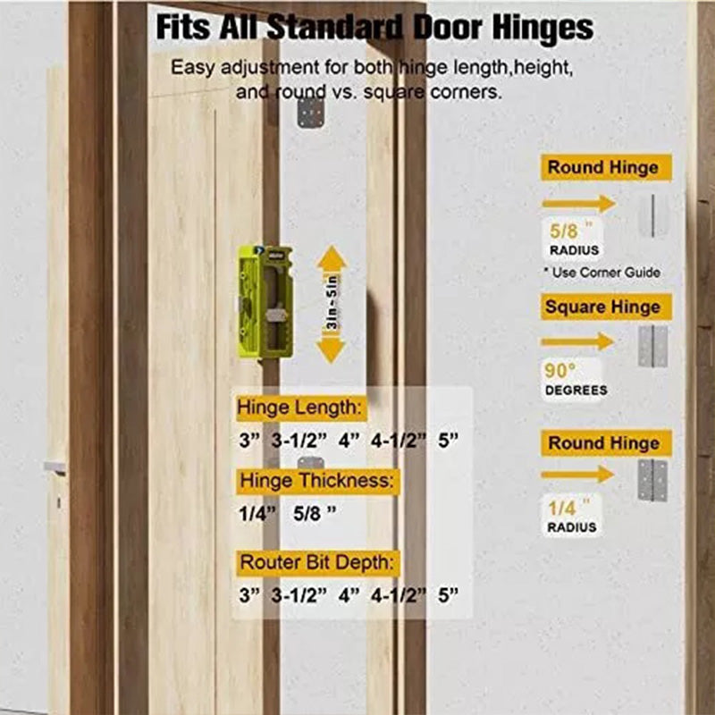 Dura Door Hinge Jig | Adjustable Router Tool for Precision Mortise Installation 6