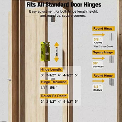 Dura Door Hinge Jig | Adjustable Router Tool for Precision Mortise Installation 6