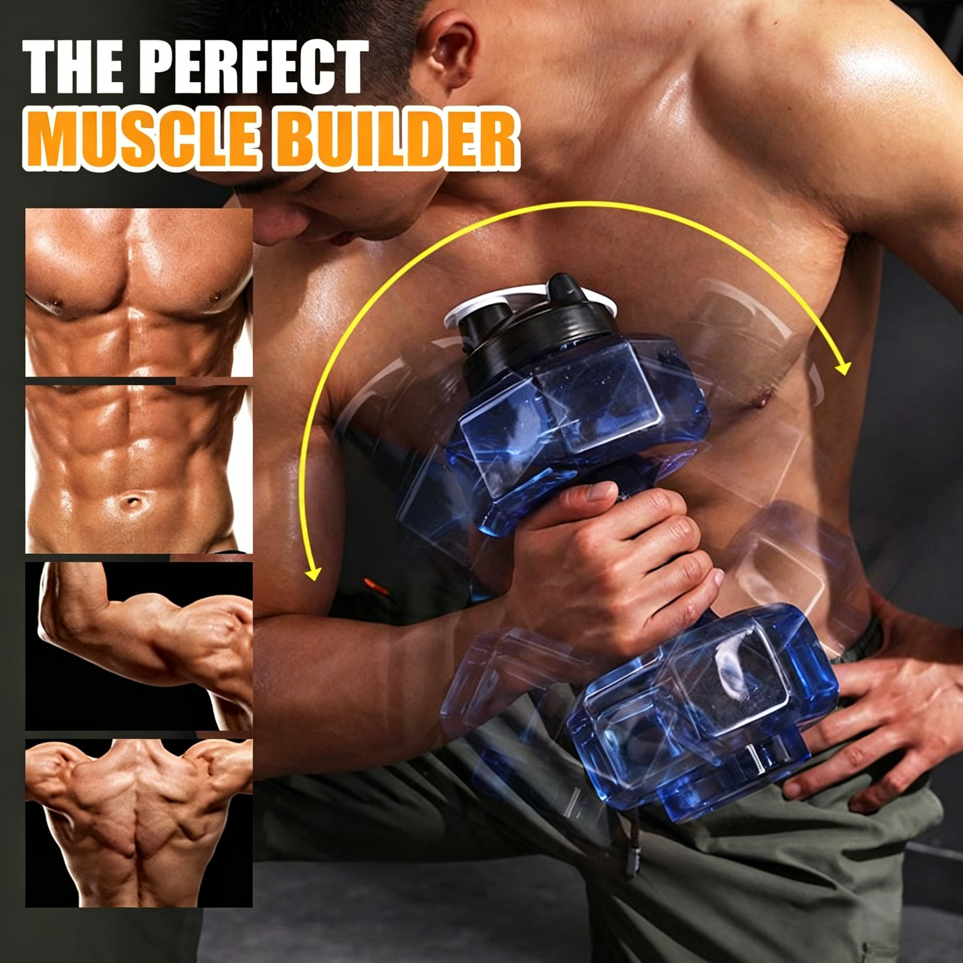 Dura Dumbbell Water Bottle | Ergonomic Design, BPA-Free, Flip-Top Spout 1