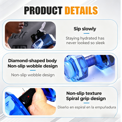 Dura Dumbbell Water Bottle | Ergonomic Design, BPA-Free, Flip-Top Spout 4