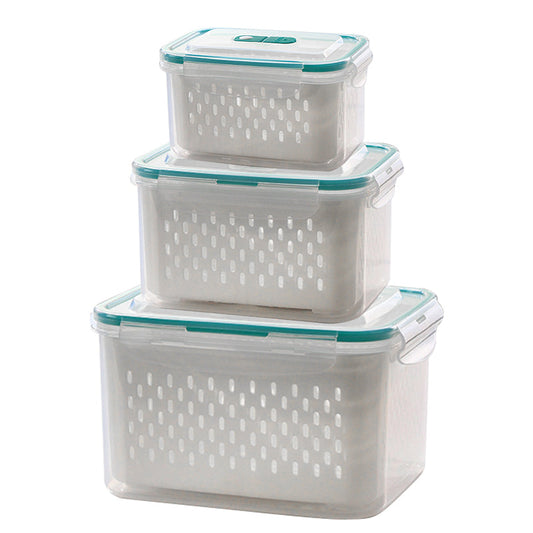 Dura Fresh Food Storage Container | 2-in-1 Draining Design, Airtight & Stackable 0