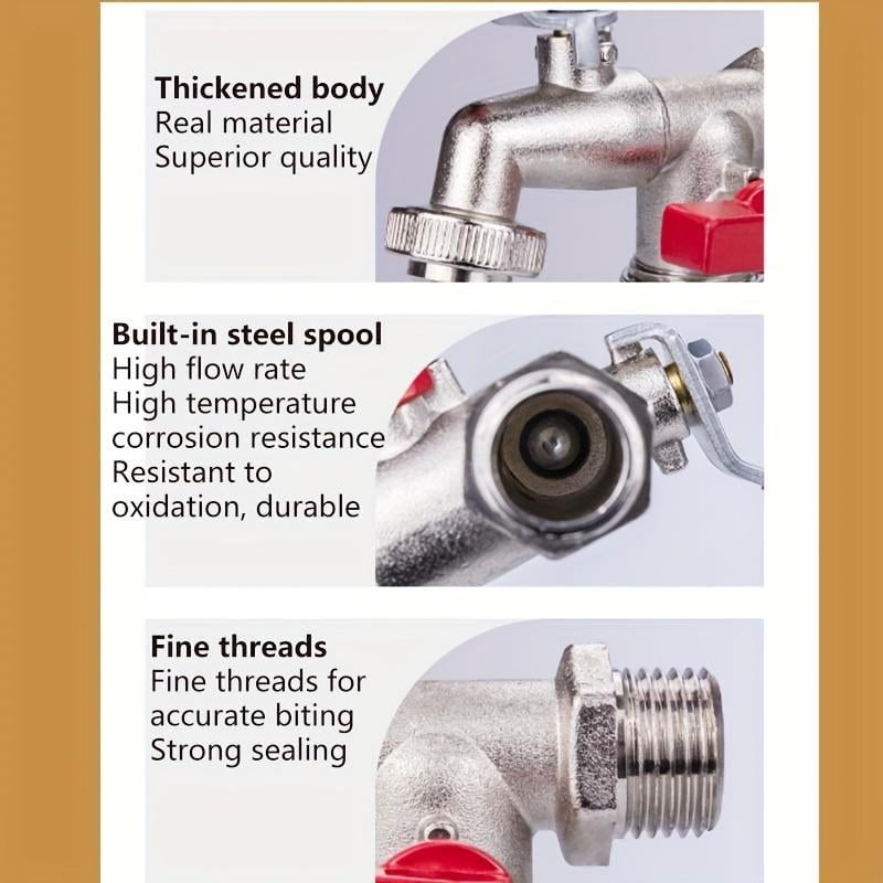 Dura Garden Faucet | Stainless Steel, Double Outlet Hose Bibs 7