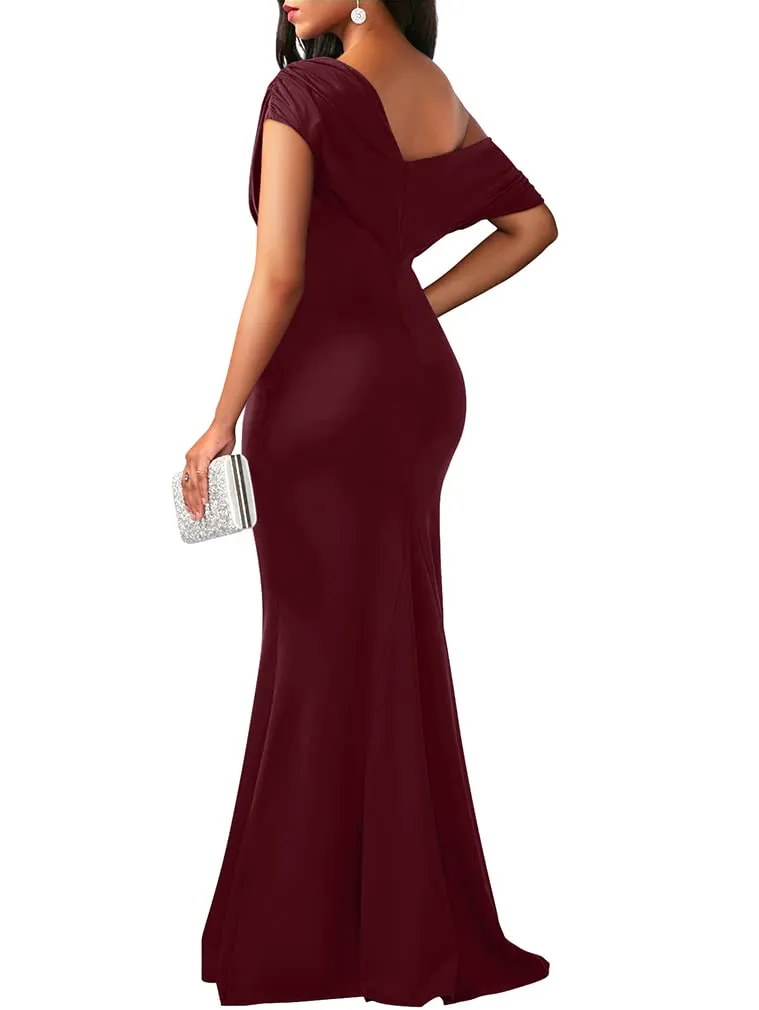 Elysia Evening Dress | Off-Shoulder Bodycon Fit, Formal Wedding Guest Gown 5