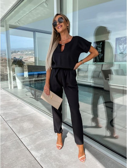 Elysia White Jumpsuit | V-Neckline, Elegant Fit for Women 3