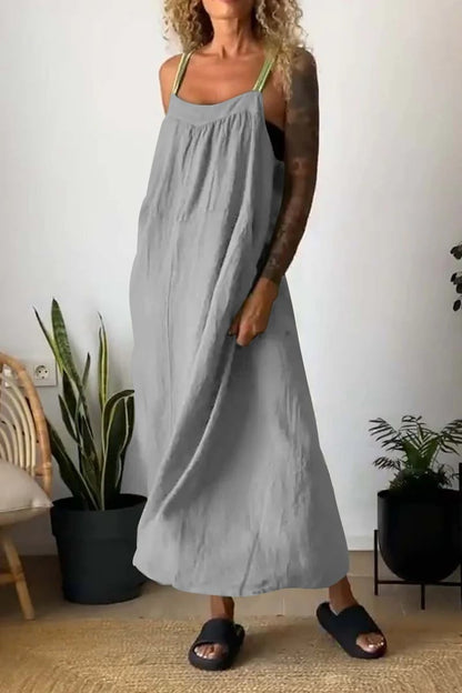 Elysia Women's Dress | Breathable Cotton Linen, Minimalist Design, Plus Size Available 2