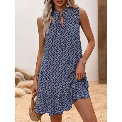 Elysia Women's Dress | Geometric Print, Cotton Blend, Sleeveless Summer Style 2