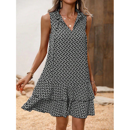 Elysia Women's Dress | Geometric Print, Cotton Blend, Sleeveless Summer Style 3
