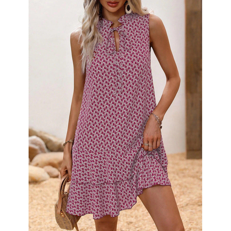 Elysia Women's Dress | Geometric Print, Cotton Blend, Sleeveless Summer Style 4