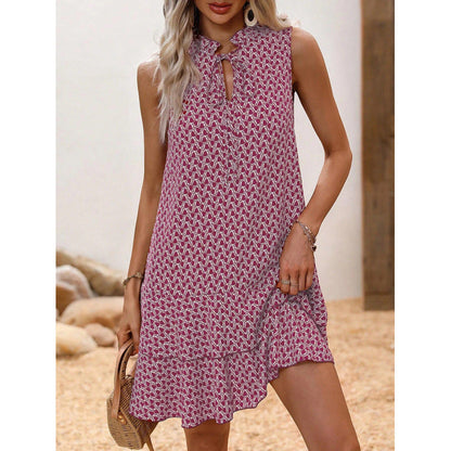 Elysia Women's Dress | Geometric Print, Cotton Blend, Sleeveless Summer Style 4