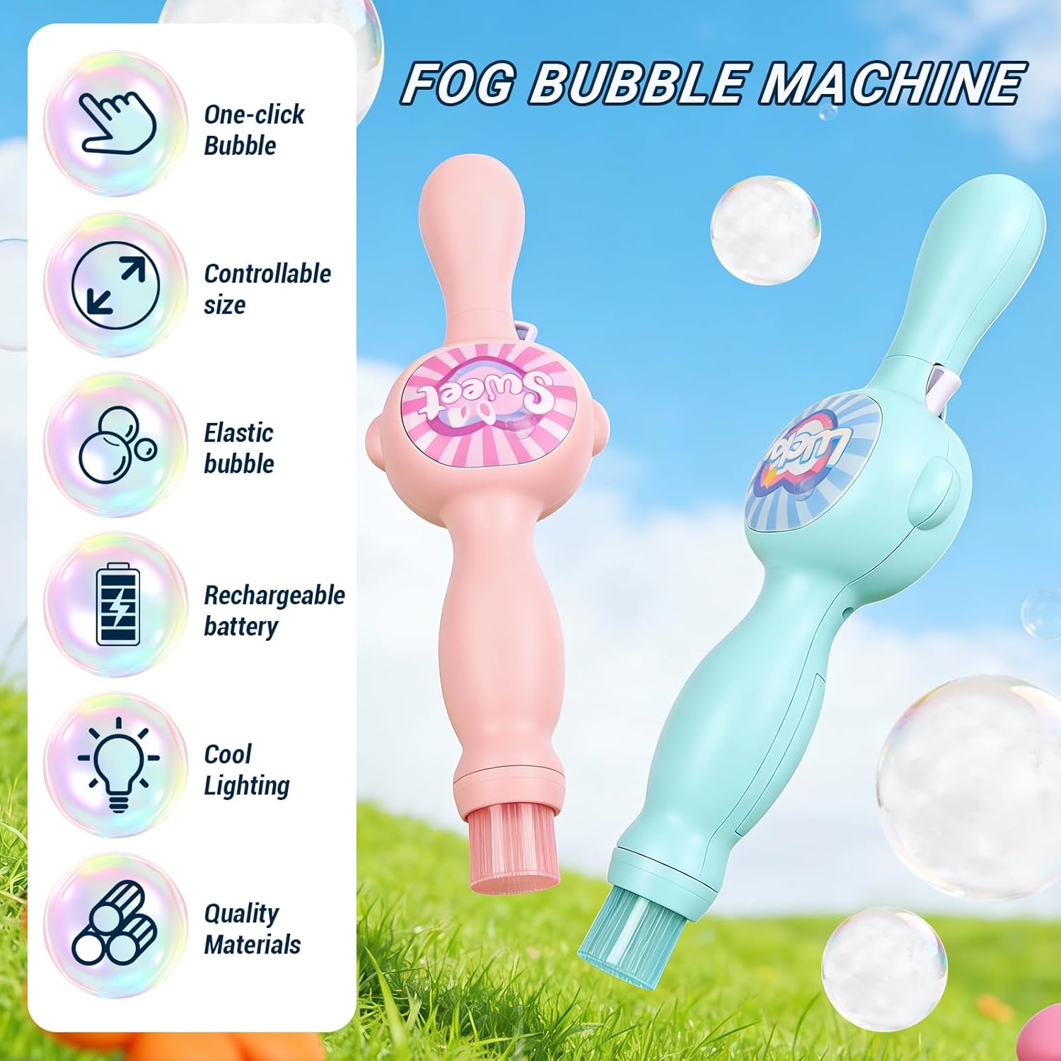 Elysian Bubble Wand | Fog-Filled Bubbles with Lights and Music 2