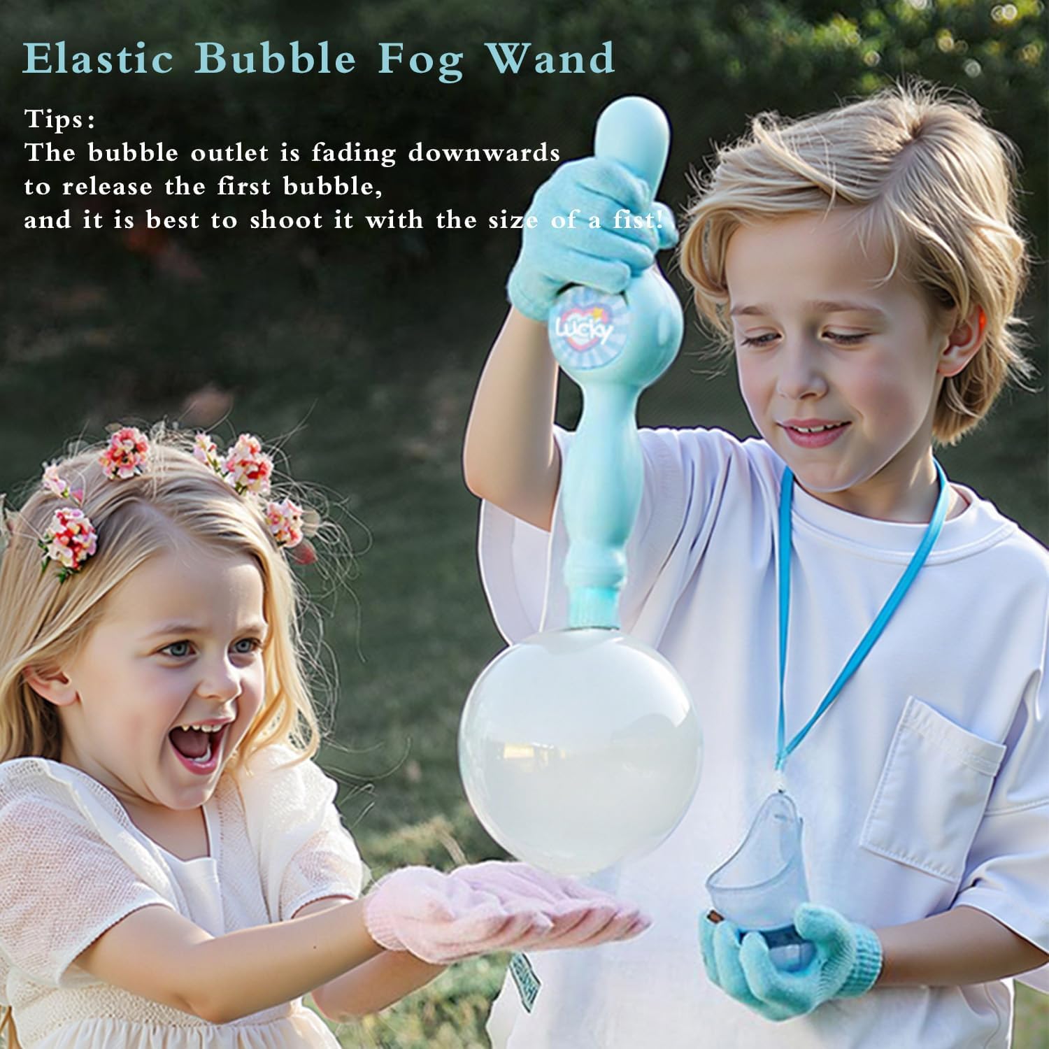 Elysian Bubble Wand | Fog-Filled Bubbles with Lights and Music 7
