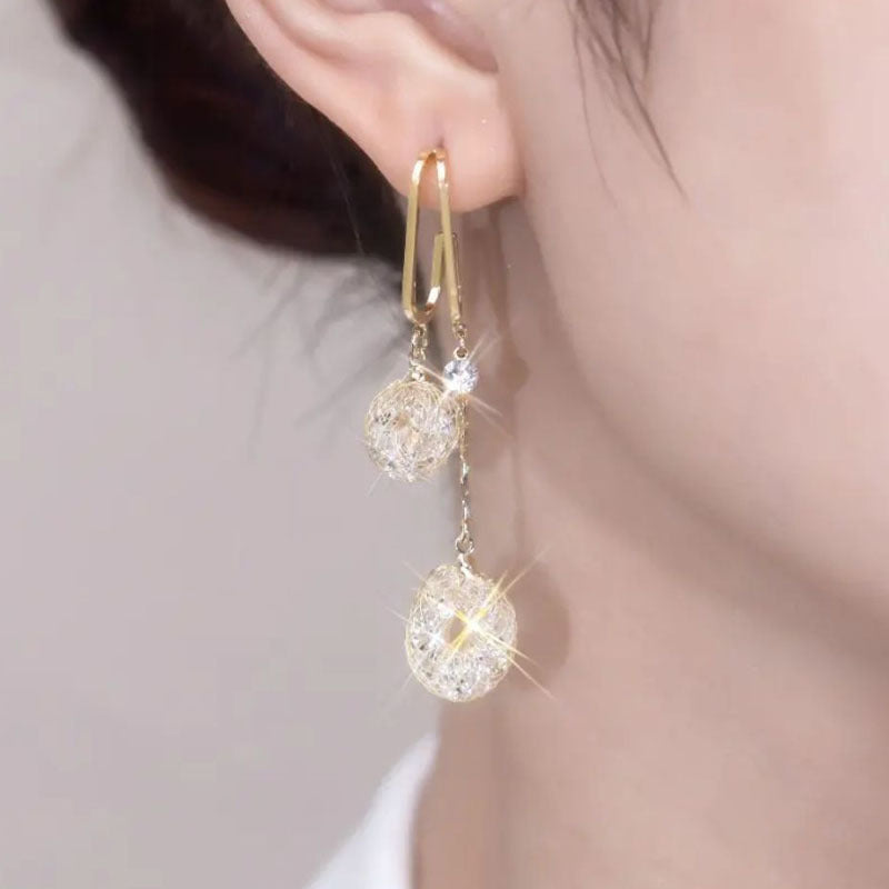 Elysian Crystal Tassel Earrings | Hypoallergenic 925 Silver 6