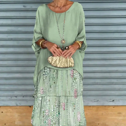 Elysian Floral Dress | Elegant Round Neck, Layered Design 4