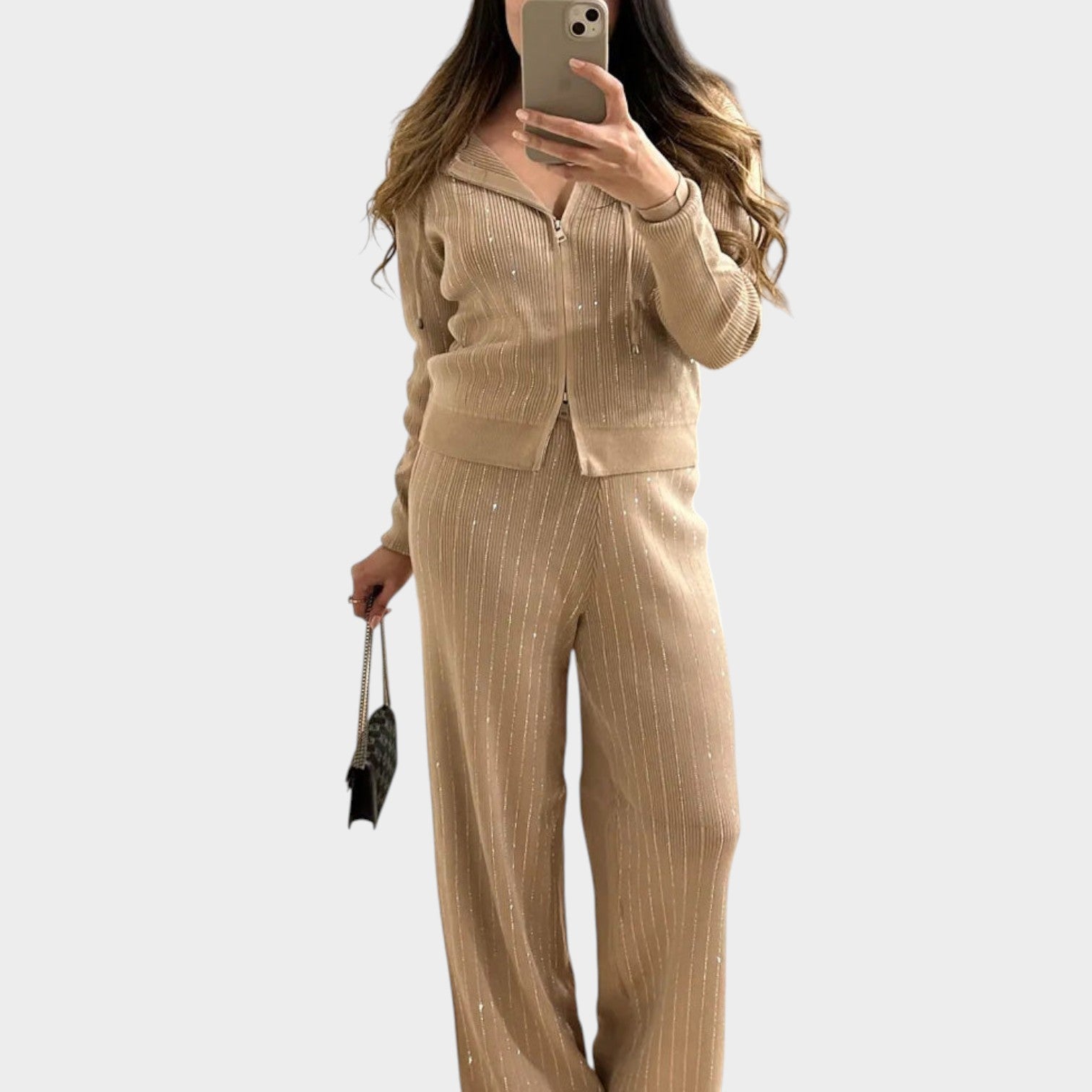 Elysian Lounge Set | Soft Fabric Blend, Elegant Shimmer Detail 1