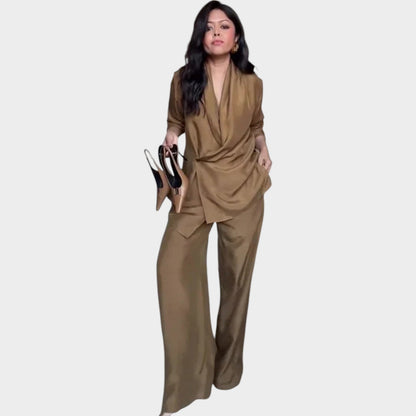 Elysian Wrap Set | Draped Top and Relaxed Trousers 0
