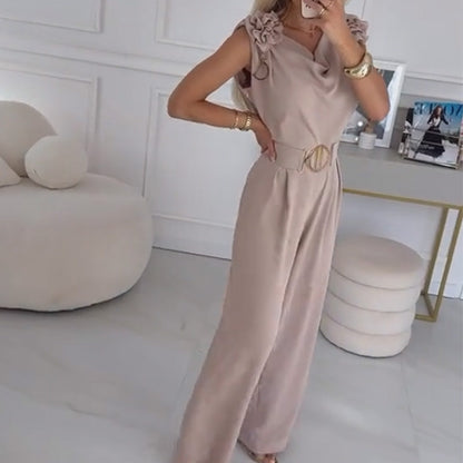 Fiora Elegant Jumpsuit | Floral-Embellished, Wide-Leg Design 4