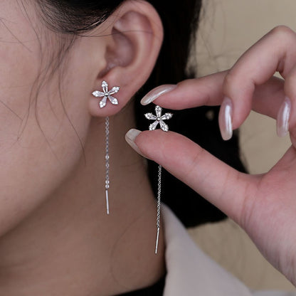 Fleur Diamond Earrings for Women | Dainty Floral Design, Gold-Plated 1