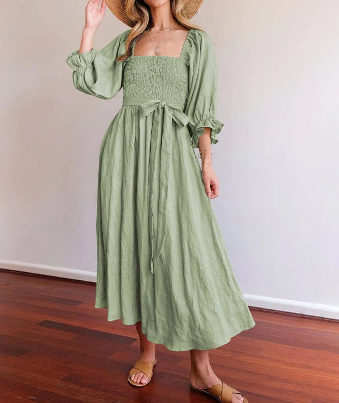 Fleur Multi-Wear Dress | Reversible, Cotton, Lantern Sleeves, Perfect for Summer and Cocktail Events 0