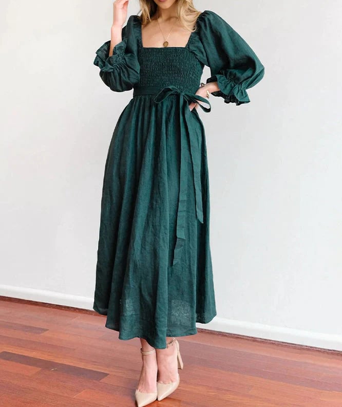 Fleur Multi-Wear Dress | Reversible, Cotton, Lantern Sleeves, Perfect for Summer and Cocktail Events 11