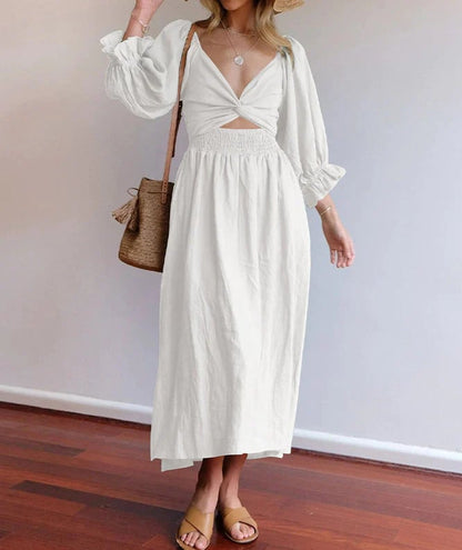 Fleur Multi-Wear Dress | Reversible, Cotton, Lantern Sleeves, Perfect for Summer and Cocktail Events 12