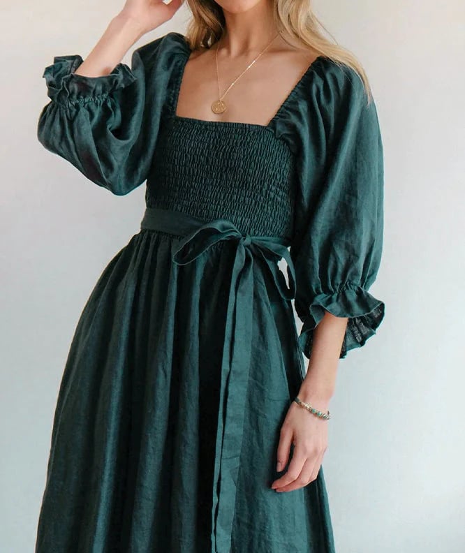 Fleur Multi-Wear Dress | Reversible, Cotton, Lantern Sleeves, Perfect for Summer and Cocktail Events 4