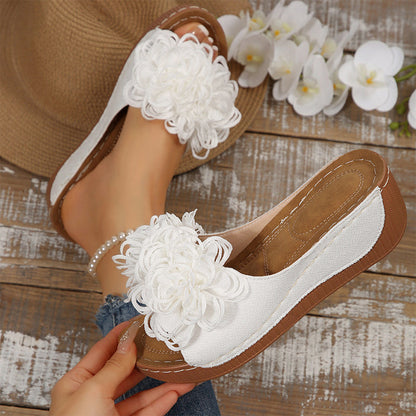Fleur Wedge Sandals | Floral Appliqué, Slip-On Design 3