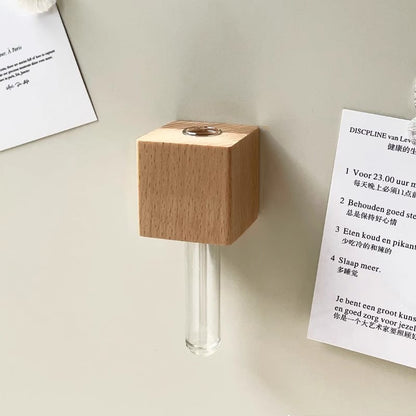 Flora Magnetic Flower Vase | Eco-Friendly Wood, Tool-Free Installation 0