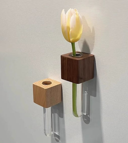 Flora Magnetic Flower Vase | Eco-Friendly Wood, Tool-Free Installation 5