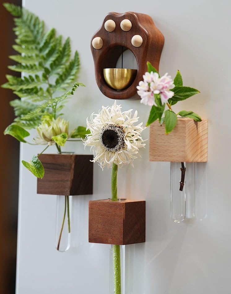 Flora Magnetic Flower Vase | Eco-Friendly Wood, Tool-Free Installation 8