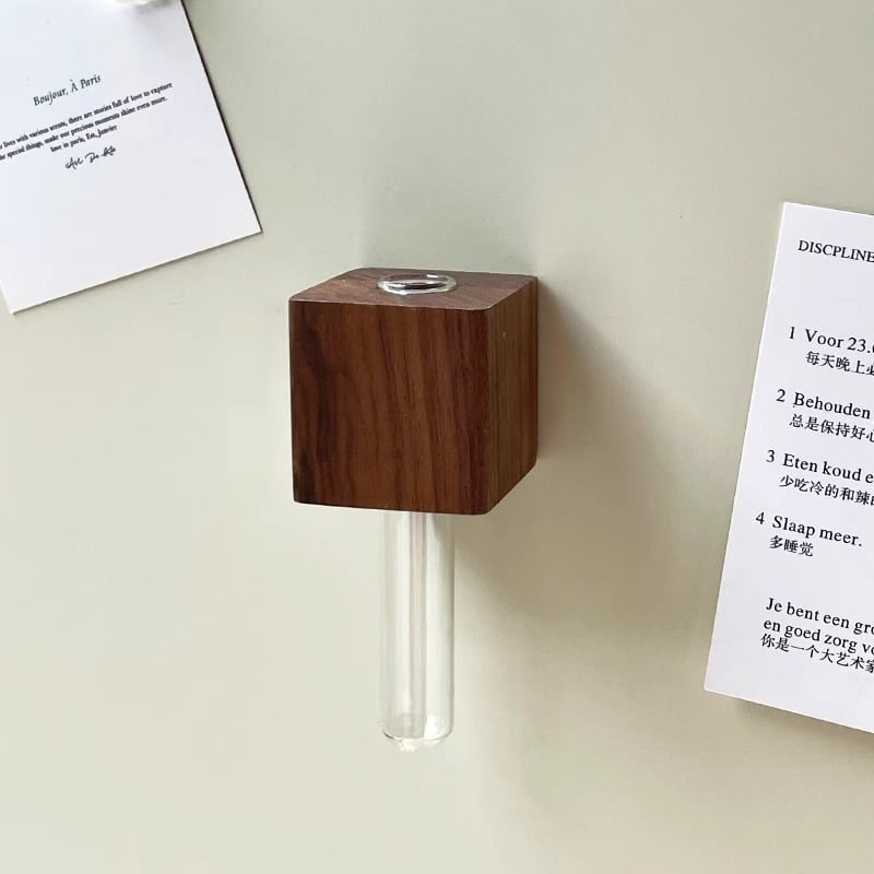Flora Magnetic Flower Vase | Eco-Friendly Wood, Tool-Free Installation 9