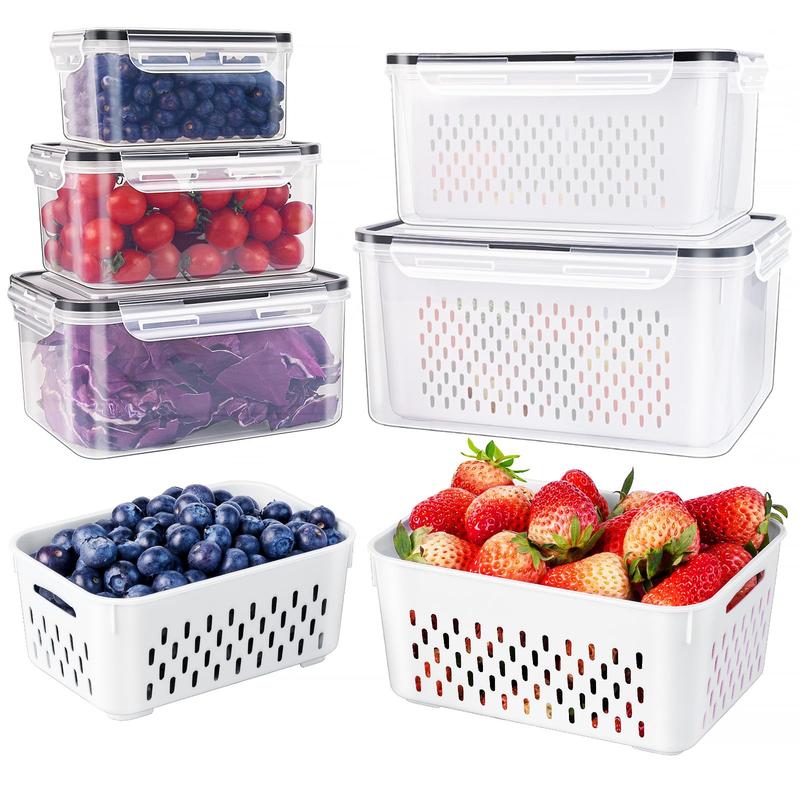 FreshBox Food Storage Container | Airtight, BPA-Free with Removable Colander 0