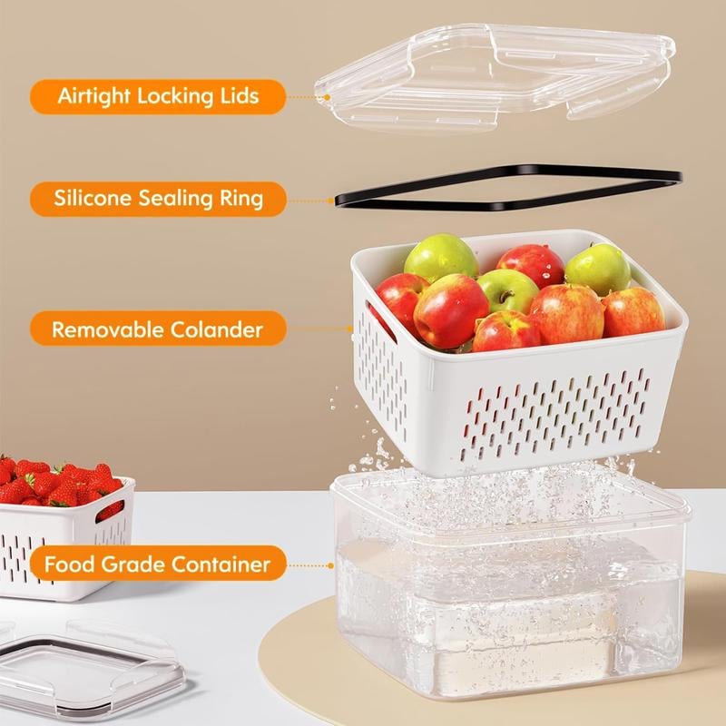 FreshBox Food Storage Container | Airtight, BPA-Free with Removable Colander 2