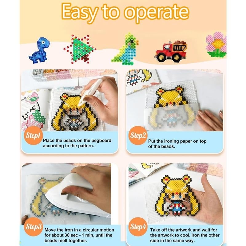 Fuzzy Bead Art Kit | 28,000 Mini Fuse Beads in 24 or 48 Colors 4