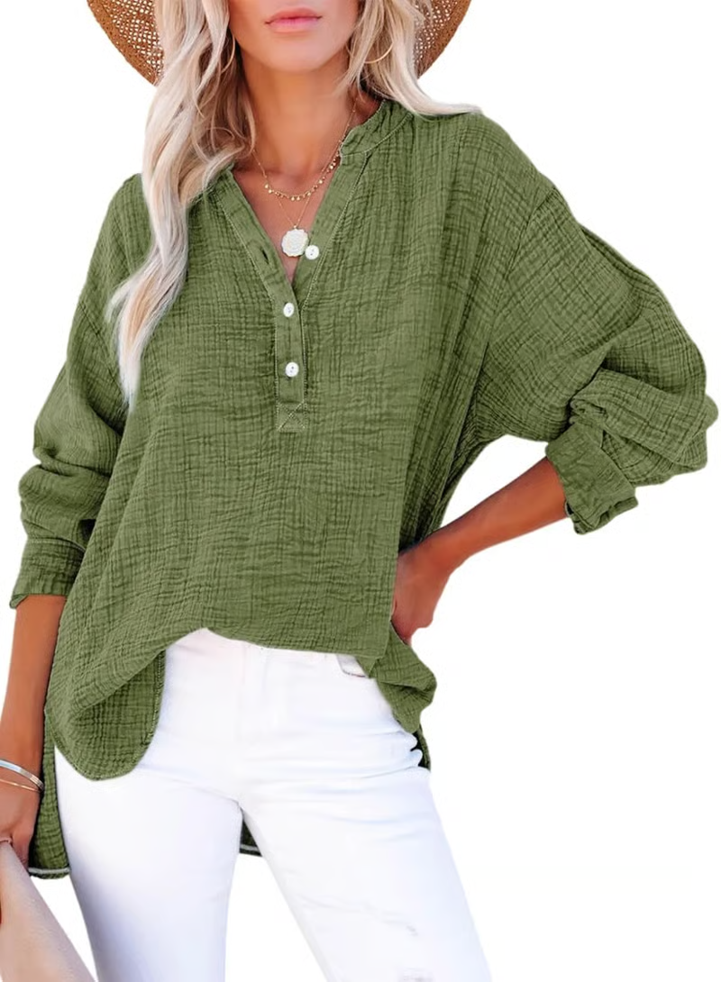 Gala Button-Down Blouse | Lightweight Gauze, Oversized Fit 4