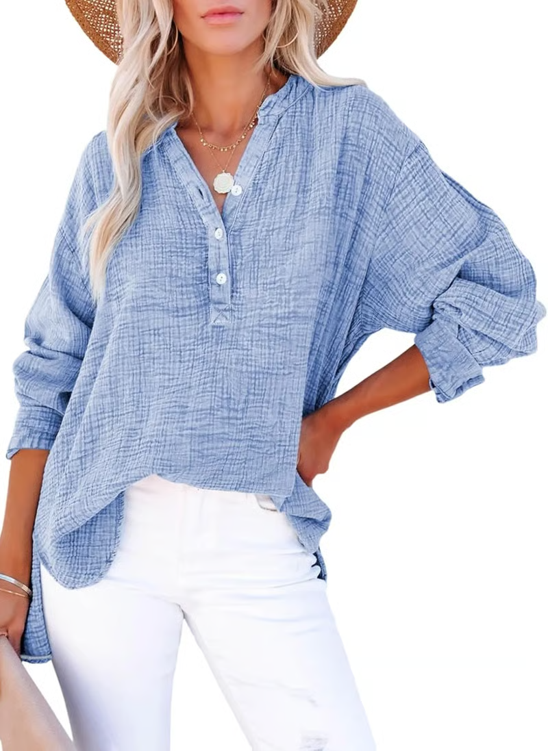 Gala Button-Down Blouse | Lightweight Gauze, Oversized Fit 5