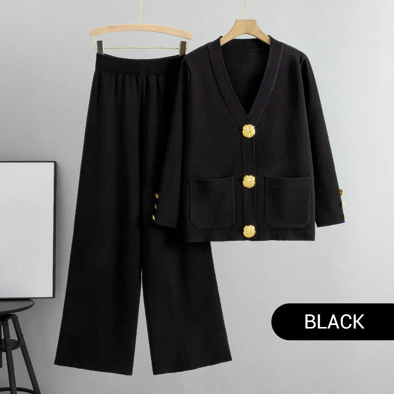 Gala Wide Leg Pant Suit | Soft Fabric, V-Neck Design 9