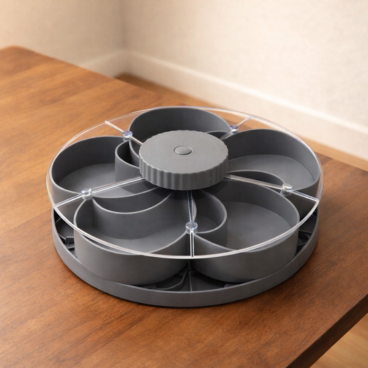 Garnet Snack Tray | Rotating 5-Compartment Design, Food-Safe Plastic 0