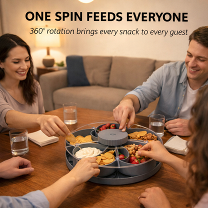 Garnet Snack Tray | Rotating 5-Compartment Design, Food-Safe Plastic 2