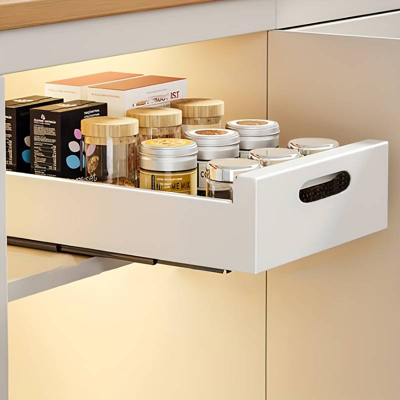GlideNest Kitchen Drawer Organizer | Effortless Pull-Out Design, Tool-Free Installation 0
