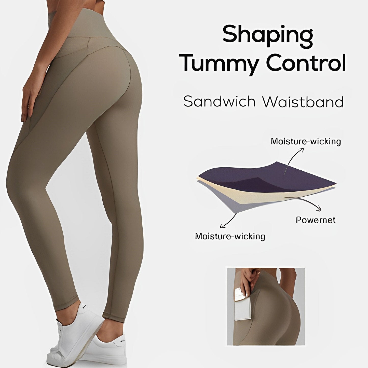 Haven High Waisted Leggings | Tummy Control, Side Pockets 1