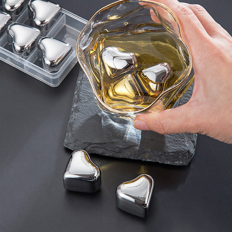 Hearthstone Ice Cubes Set | Stainless Steel, Reusable, Heart-Shaped 2