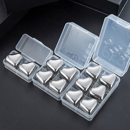 Hearthstone Ice Cubes Set | Stainless Steel, Reusable, Heart-Shaped 7