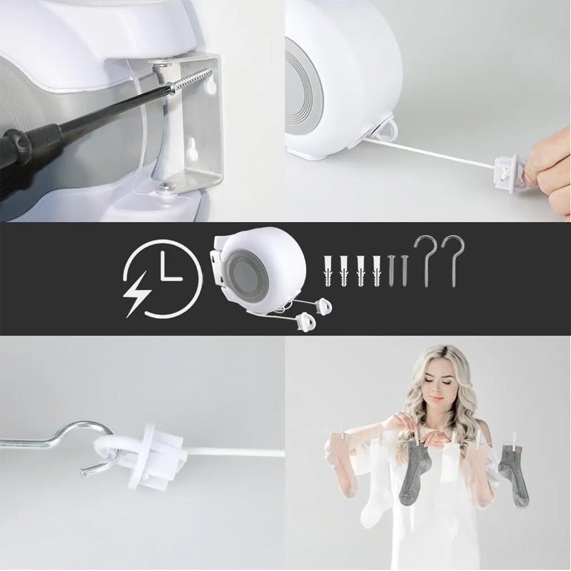 InvisiLine Retractable Clothesline | Double-Line, Indoor/Outdoor Use, Telescopic Design 3