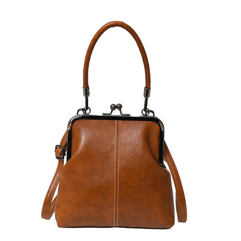 Kira Crossbody Bag | Black PU Leather, Vintage Clasp, Dual Carrying Options 8