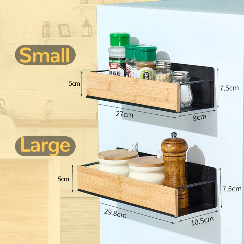Kira Magnetic Shelf Organizer | Carbon Steel and Pear Wood 8