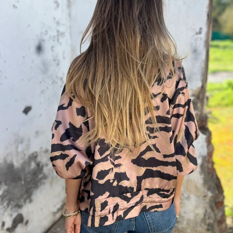 Lara Bomber Jacket Women | Bold Zebra Print, Lightweight Comfort 4