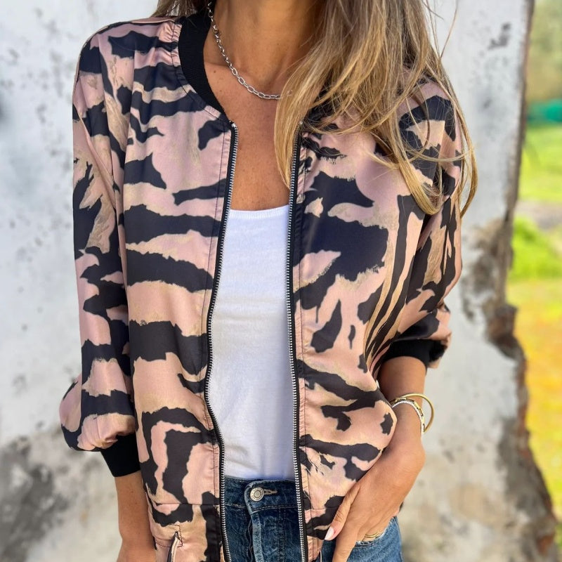 Lara Bomber Jacket Women | Bold Zebra Print, Lightweight Comfort 5
