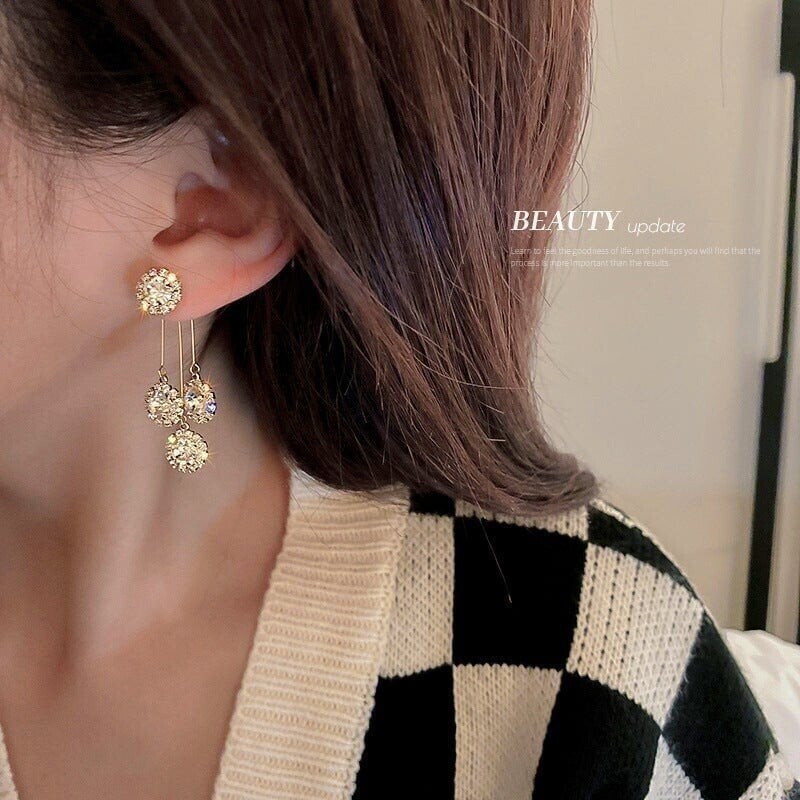 Lara Petal Earrings | Hypoallergenic Gold Plated, Zirconia Sparkle for Women 4