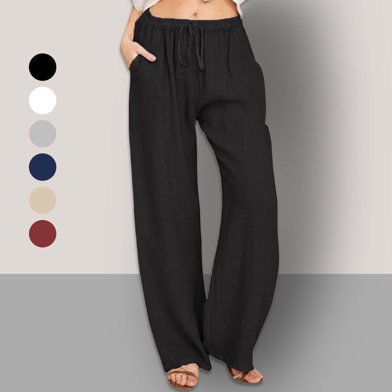 Lina Wide Leg Pants | Lightweight Cotton-Linen Blend, Flattering Fit 1
