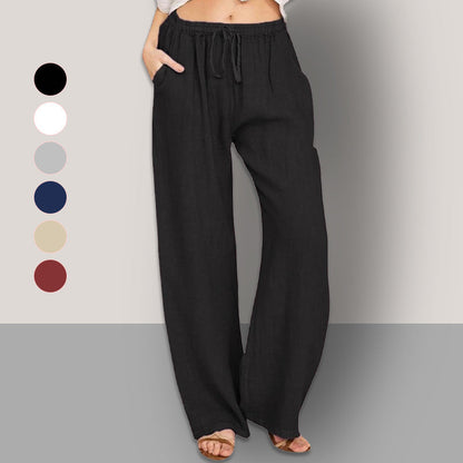 Lina Wide Leg Pants | Lightweight Cotton-Linen Blend, Flattering Fit 1
